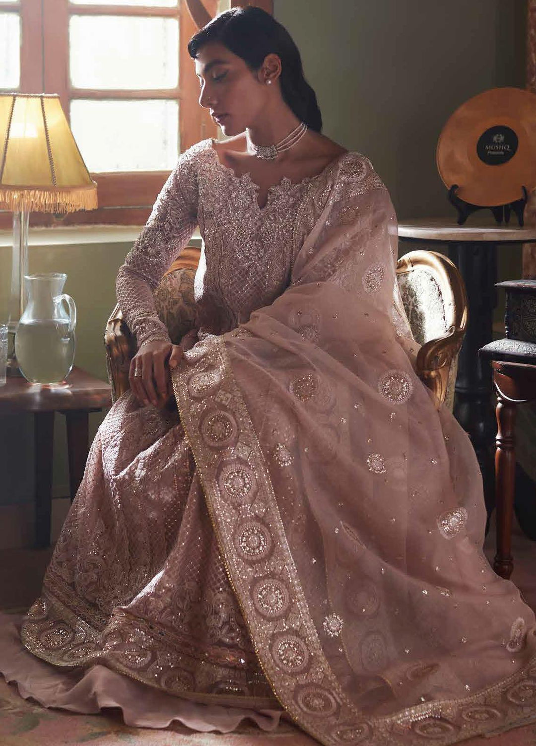 Qala By Mushq Embroidered  Suits Unstitched 4 Piece MQ23Q MCK-03 Inaya - Luxury Festive Collection