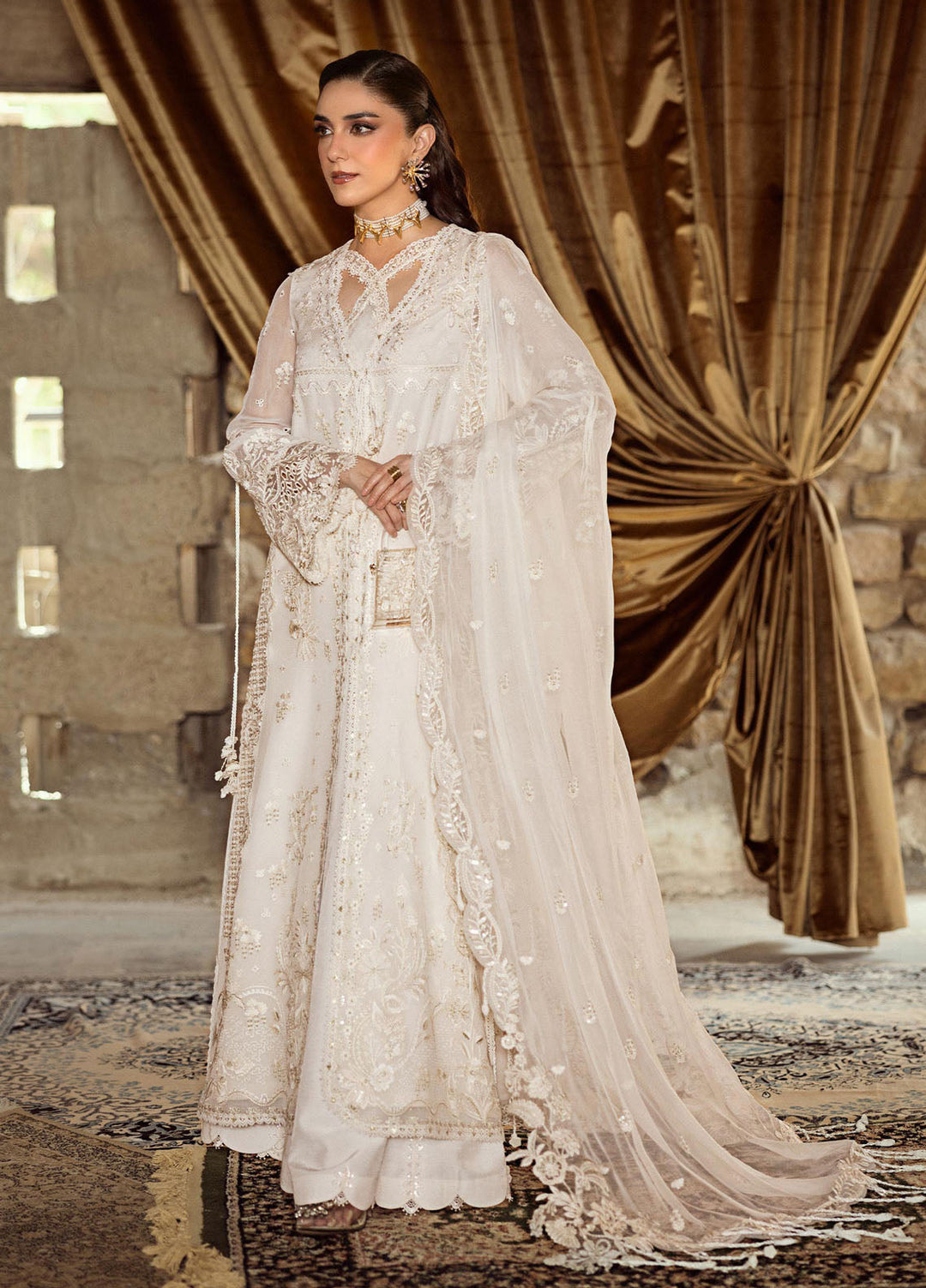 Qalamkar Embroidered Chiffon Suits Unstitched 3 Piece QLM25QC WC-03 Roise - Formals Collection