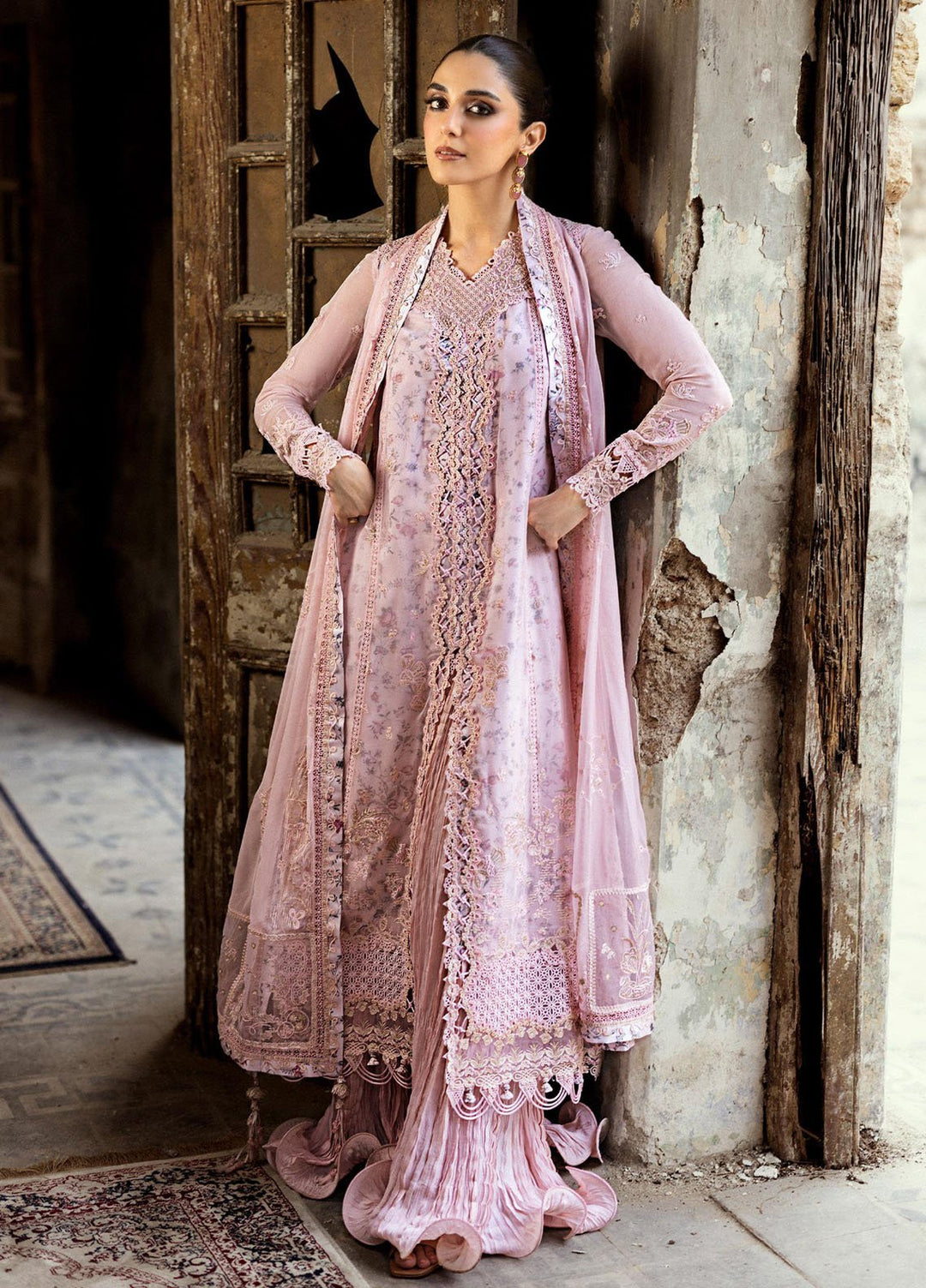 Qalamkar Embroidered Chiffon Suits Unstitched 3 Piece QLM25QC WC-05 Riona - Formals Collection