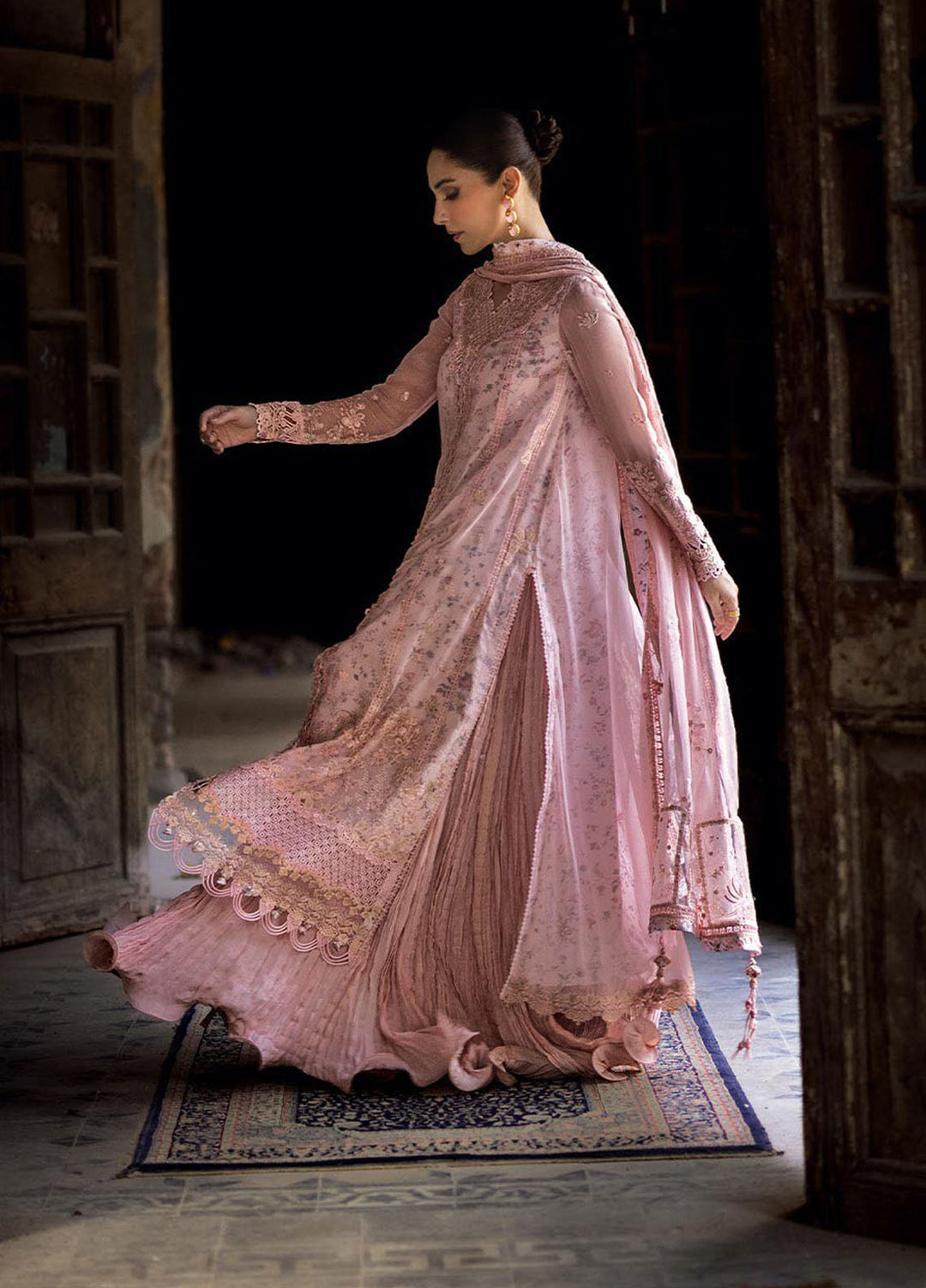 Qalamkar Embroidered Chiffon Suits Unstitched 3 Piece QLM25QC WC-05 Riona - Formals Collection