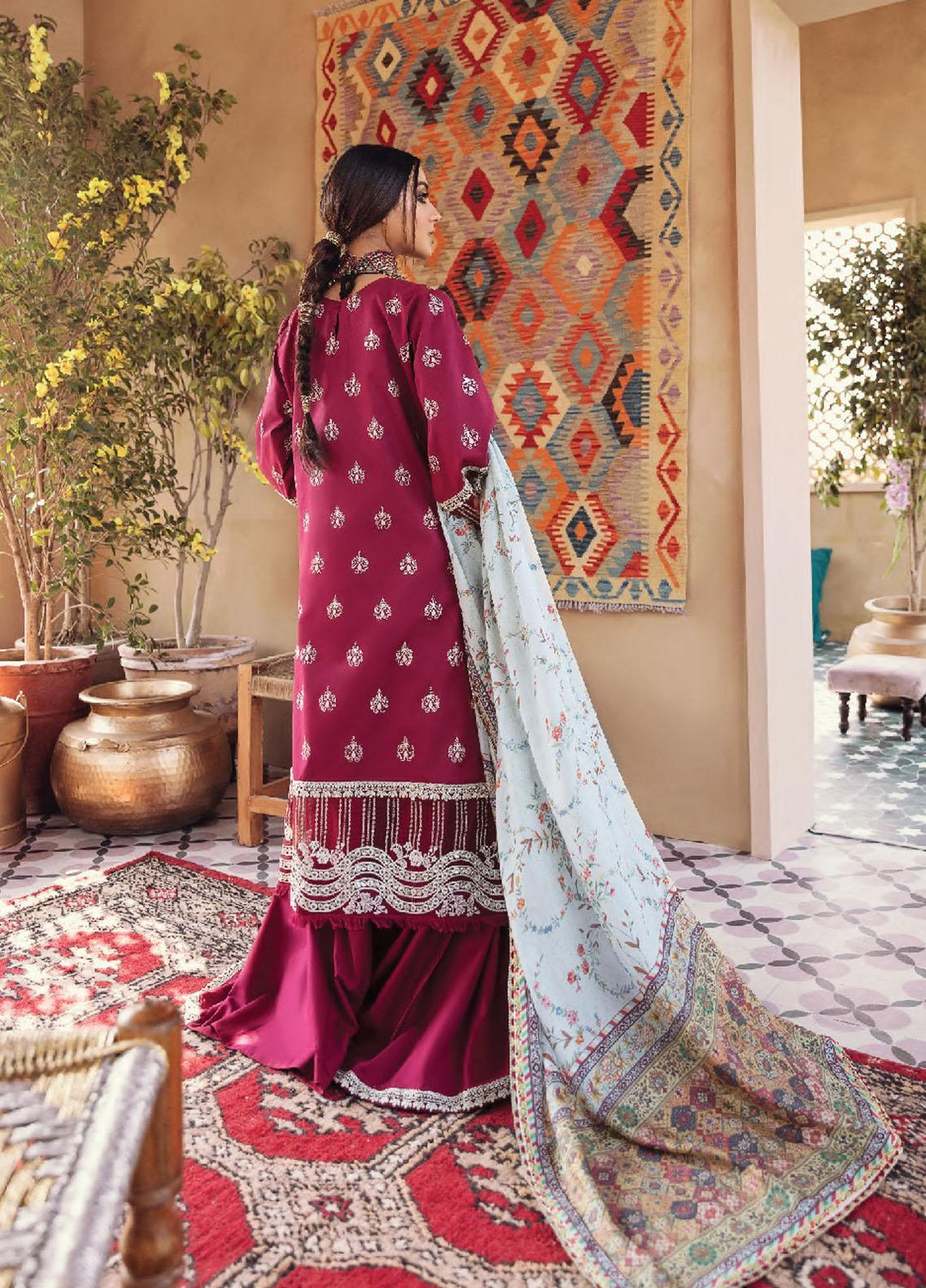 Dilara By Qalamkar Embroidered Lawn Suits Unstitched 3 Piece QLM21L 10 - Luxury Collection