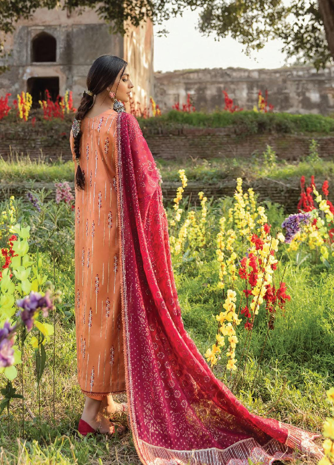 Dilara By Qalamkar Embroidered Lawn Suits Unstitched 3 Piece QLM21L 12 - Luxury Collection