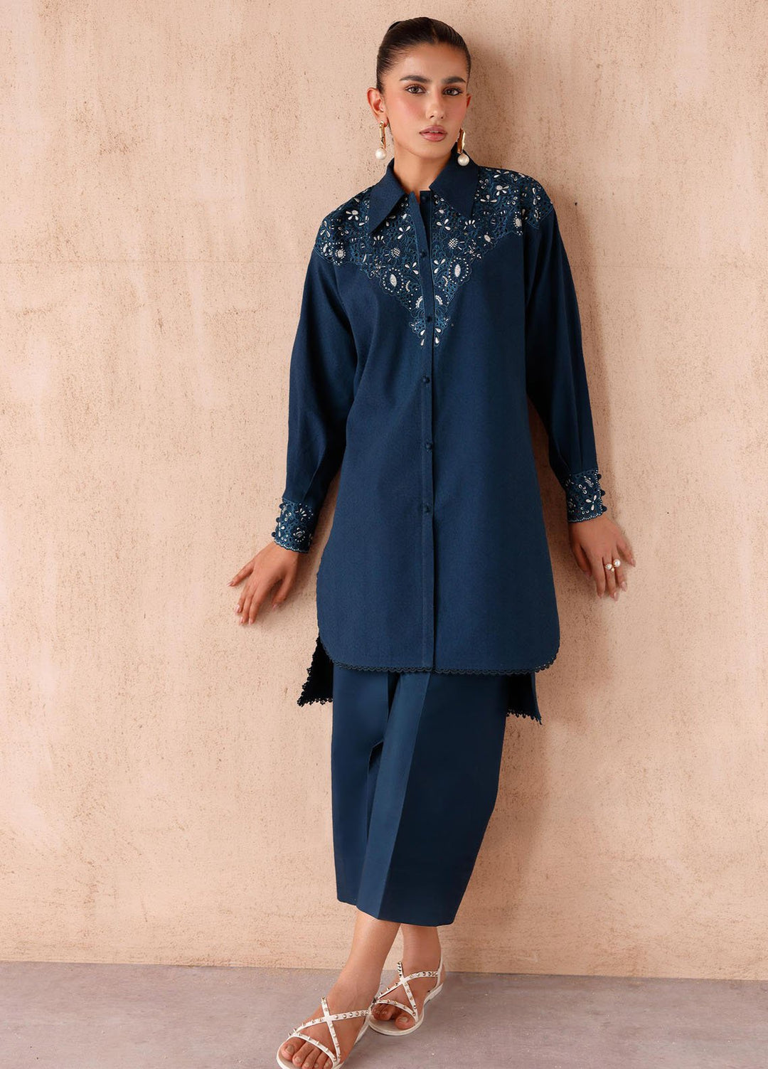 Qalamkar Pret Embroidered Jacquard 2 Piece Suit EP-08 Rumi