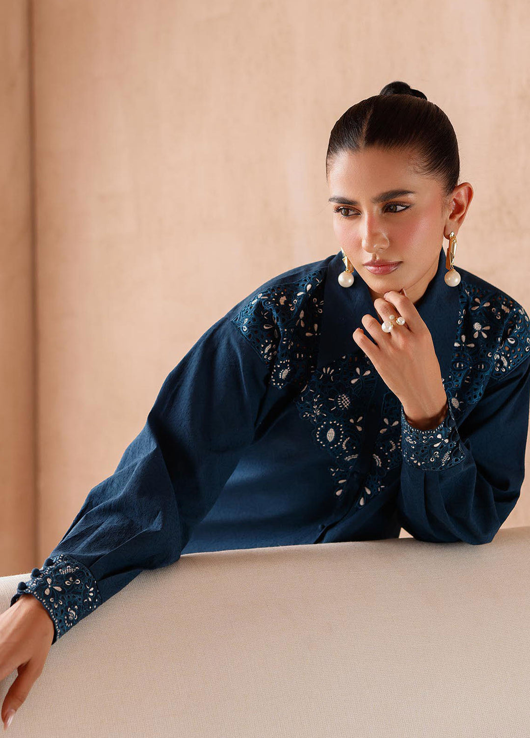 Qalamkar Pret Embroidered Jacquard 2 Piece Suit EP-08 Rumi