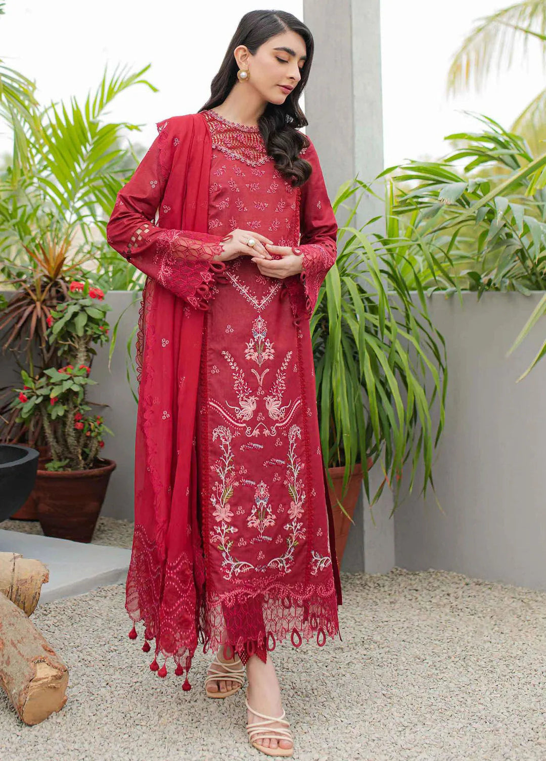 Qalamkar Pret Embroidered Lawn 3 Piece Suit JK-14 Manon