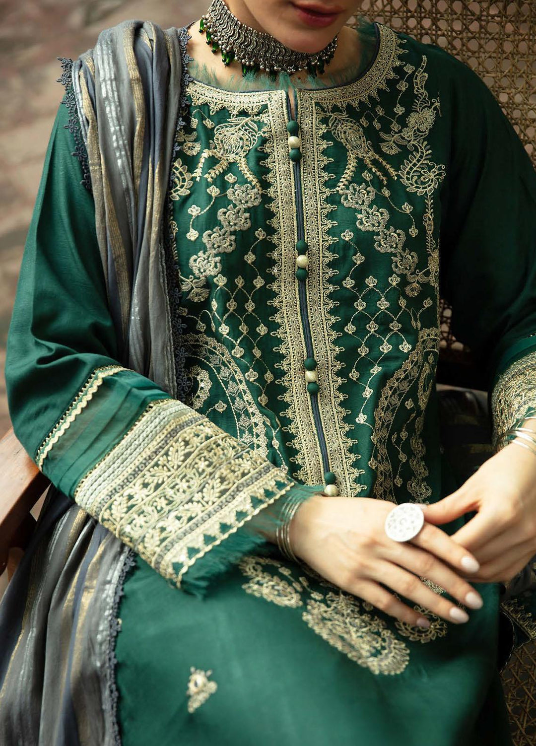 Qalamkar Embroidered Linen Suits Unstitched 3 Piece QLM21LN  NW-04 - Winter Collection