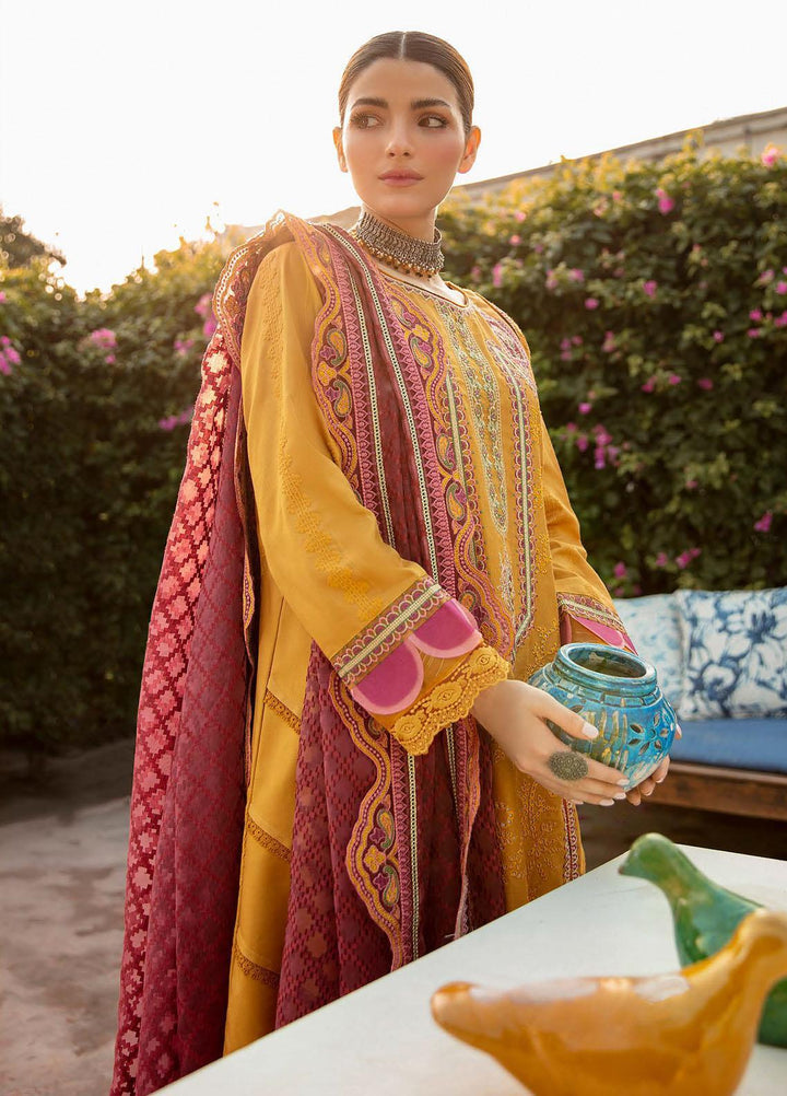 Qalamkar Embroidered Schiffli Suits Unstitched 3 Piece QLM21LN  NW-13 - Winter Collection