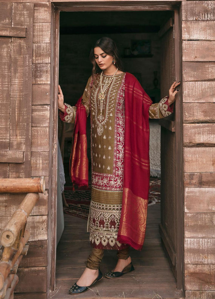 Qalamkar Embroidered Raw Silk Suits Unstitched 3 Piece QLM21WS KK-08 - Winter Collection