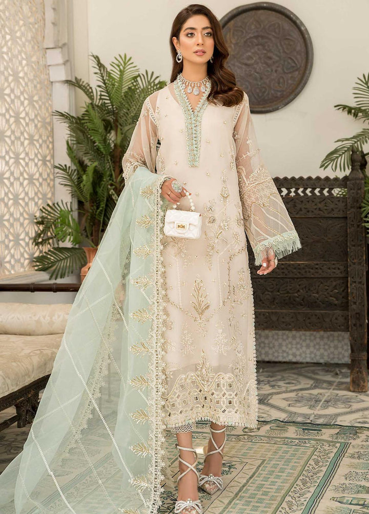Qalb By Suveez Embroidered Organza Suits Unstitched 4 Piece SZ22Q Noorah - Luxury Collection