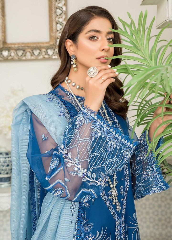 Qalb By Suveez Embroidered Organza Suits Unstitched 4 Piece SZ22Q Nova - Luxury Collection