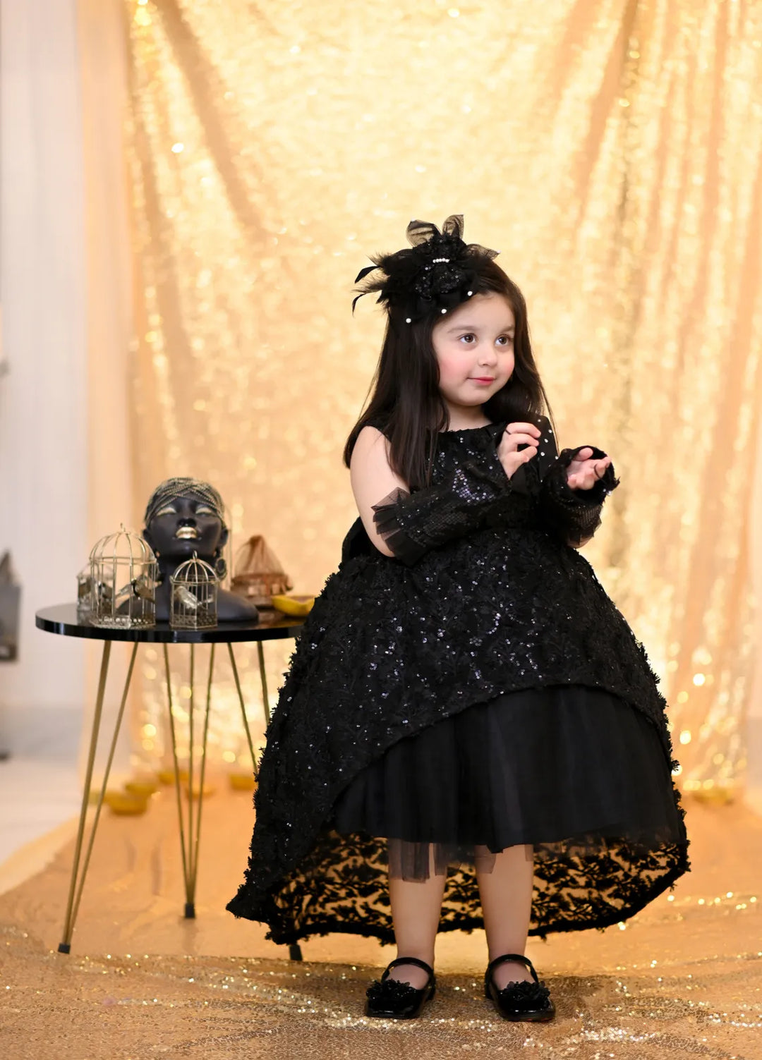 Qurratulain Saqib Pret Embroidered Shirt Black Forest