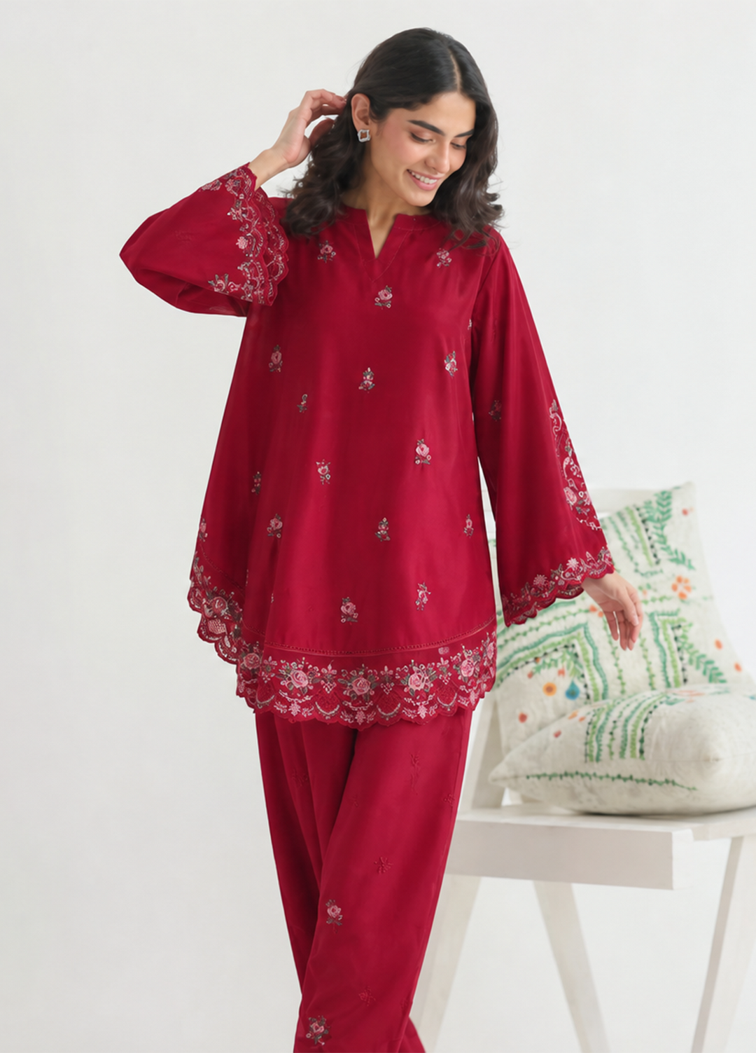 Bold N Slay by HZ Textiles Women RTW Embroidered Cotton Co Ords Sets HZ26PBS Cse-2P-2604 - Casual Collection