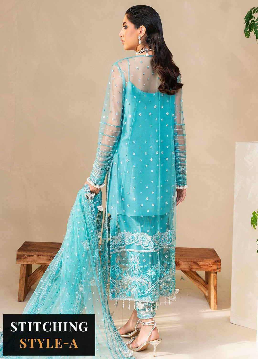 Raha Net Raha By Muneefa Naz Embroidered Net Suits Unstitched 4 Piece MN23RH ...