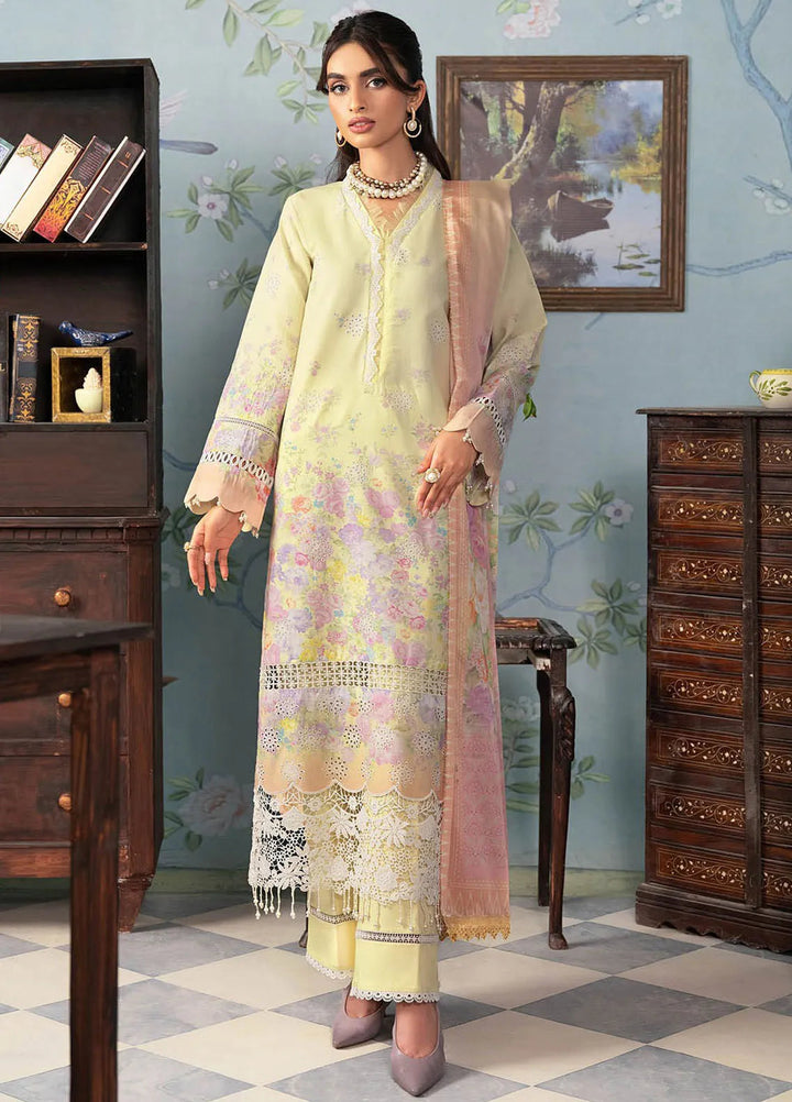 Rajbari Embroidered Chikan Suit Unstitched 3 Piece RB24C D-01 - Summer Collection