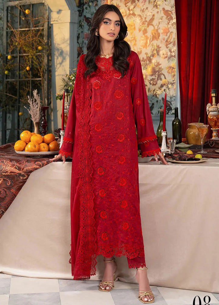 Rajbari Embroidered Chikan Suit Unstitched 3 Piece RB24C D-08 - Summer Collection