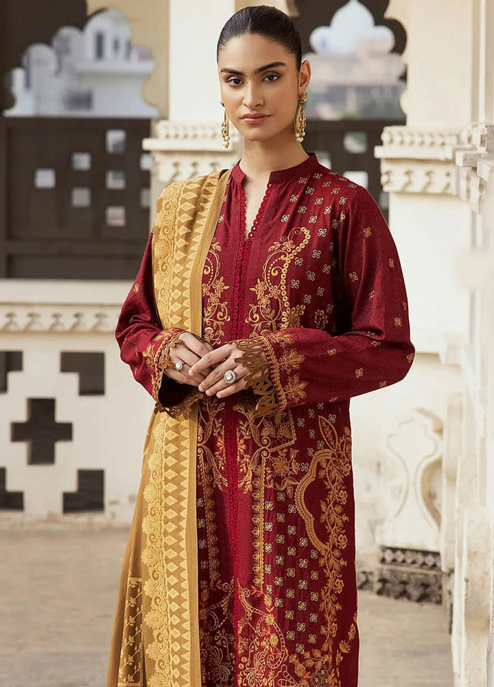 Rajbari Embroidered Karandi Suit Unstitched 3 Piece RB24W 6A - Winter Collection