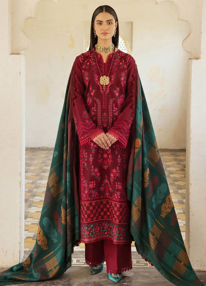 Rajbari Embroidered Khaddar Suit Unstitched 3 Piece RB24W 4A - Winter Collection