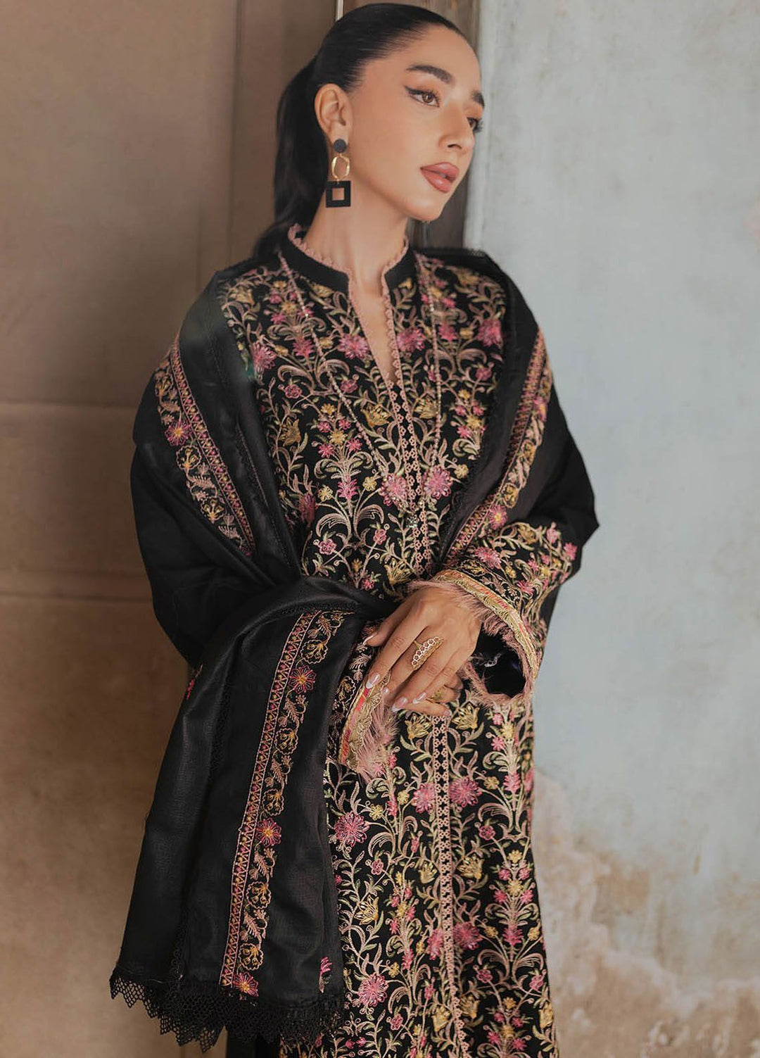 RajBari Embroidered Lawn Suit Unstitched 3 Piece RB24S 1-A - Summer Collection