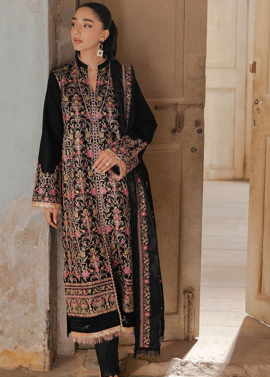 RajBari Embroidered Lawn Suit Unstitched 3 Piece RB24S 1-A - Summer Collection