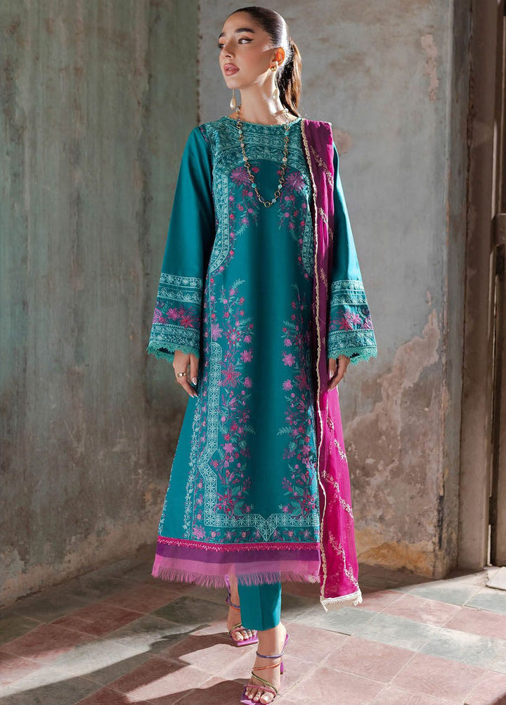 RajBari Embroidered Lawn Suit Unstitched 3 Piece RB24S 5-A - Summer Collection