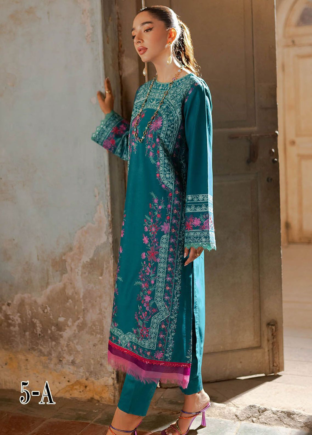 RajBari Embroidered Lawn Suit Unstitched 3 Piece RB24S 5-A - Summer Collection