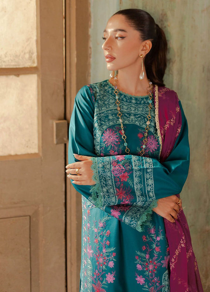 RajBari Embroidered Lawn Suit Unstitched 3 Piece RB24S 5-A - Summer Collection