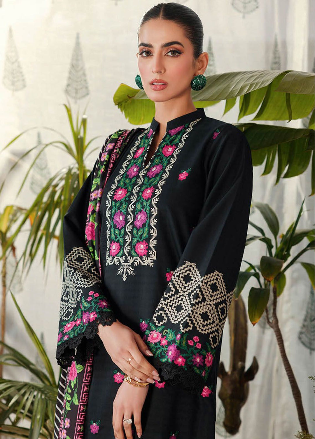 RajBari Embroidered Lawn Suits Unstitched 3 Piece RB24ES D-11 - Summer Collection