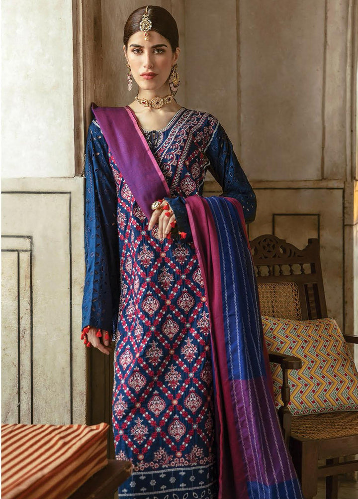 RajBari Embroidered Chikankari Suits Unstitched 3 Piece RB21PC 01B - Winter Collection