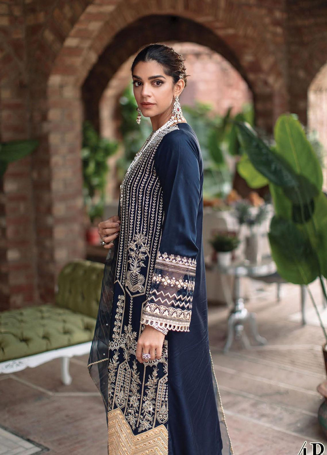 RajBari Embroidered Viscose Silk Suits Unstitched 3 Piece RB22FW 4B - Luxury Collection