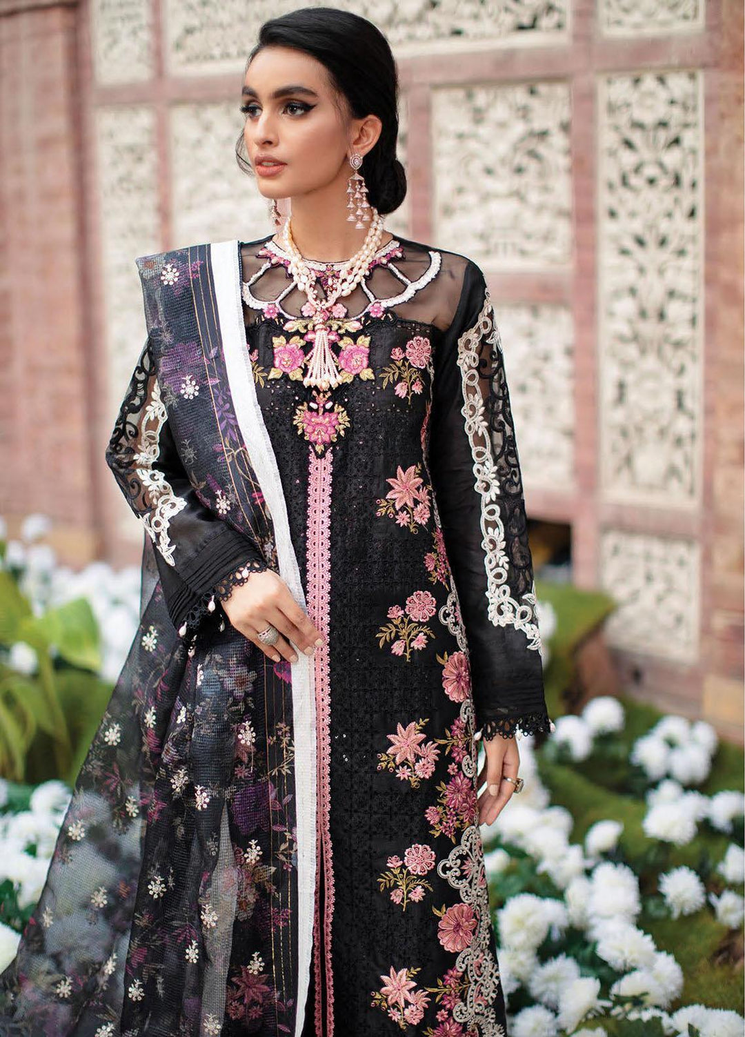RajBari Embroidered Chikankari Suits Unstitched 3 Piece RB22FW 7B - Luxury Collection