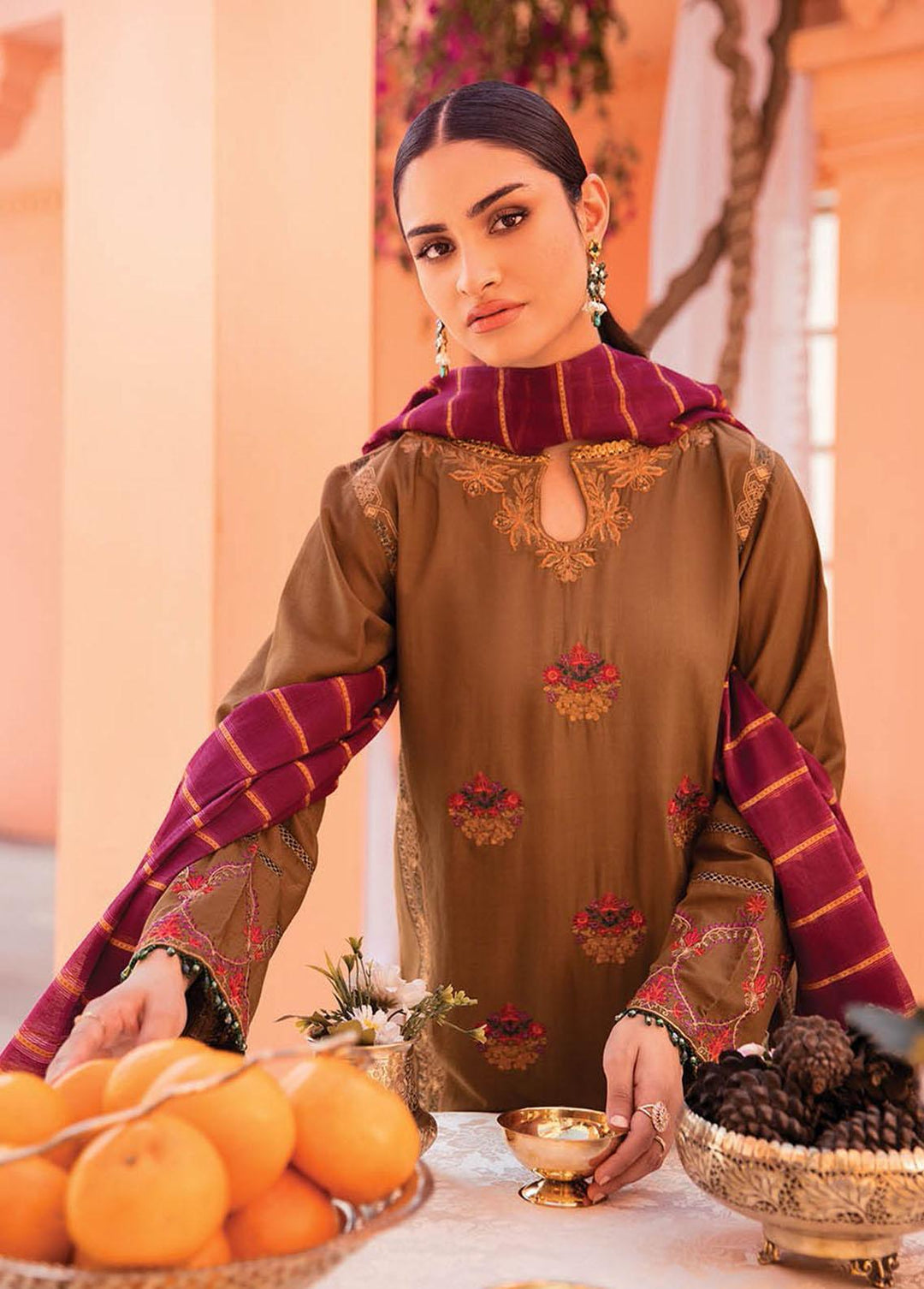 RajBari Embroidered Jacquard Suits Unstitched 3 Piece RB23F 5B - Luxury Collection