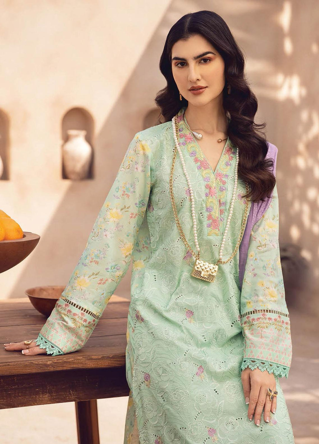 RajBari Embroidered Chikankari Suits Unstitched 3 Piece RB23CK 1A - Premium Collection