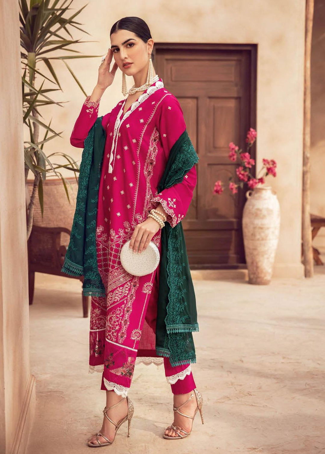 RajBari Embroidered Chikankari Suits Unstitched 3 Piece RB23CK 2A - Premium Collection