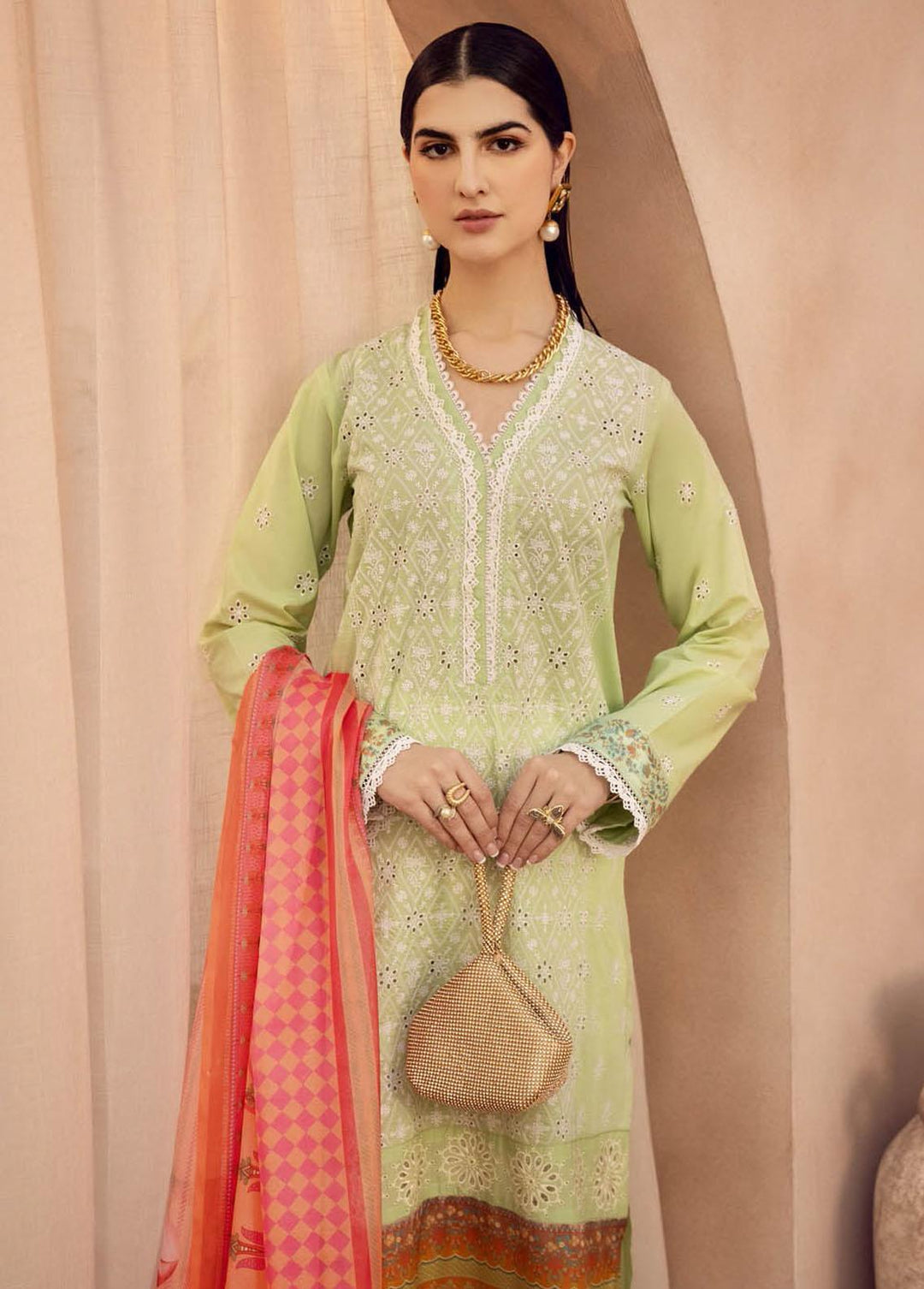 RajBari Embroidered Chikankari Suits Unstitched 3 Piece RB23CK 3A - Premium Collection