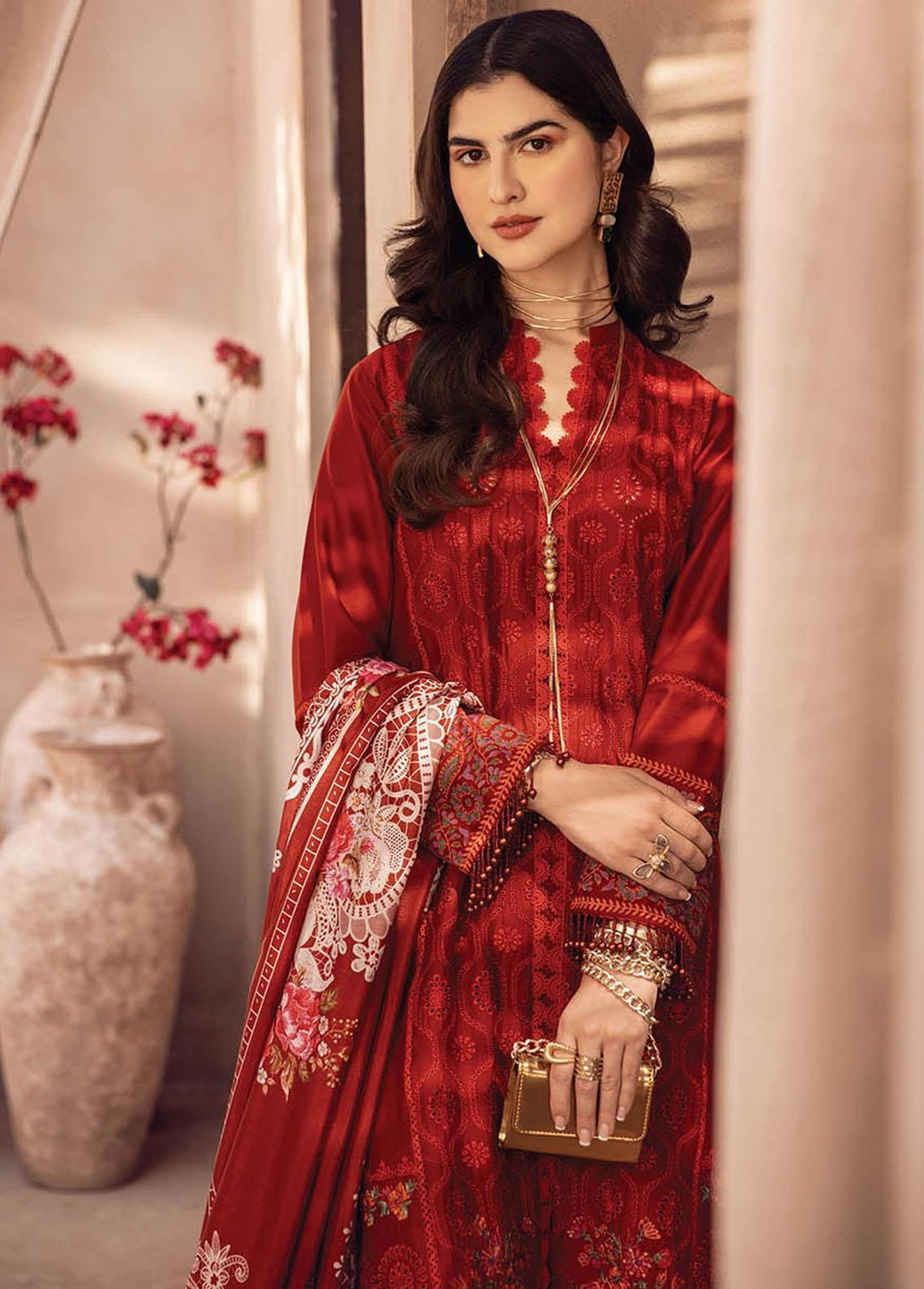 RajBari Embroidered Chikankari Suits Unstitched 3 Piece RB23CK 6A - Premium Collection