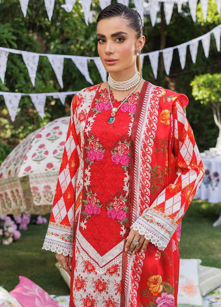 RajBari Printkari Embroidered Lawn Suit Unstitched 3 Piece RB24P 1B - Summer Collection
