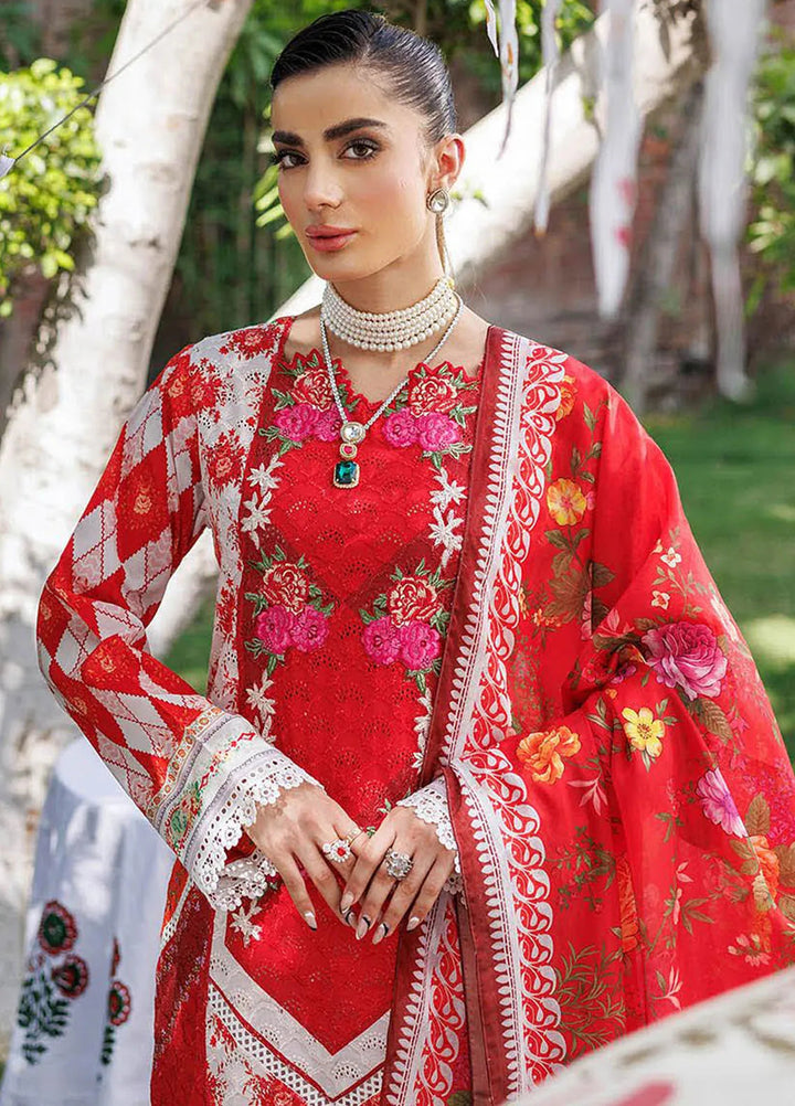 RajBari Printkari Embroidered Lawn Suit Unstitched 3 Piece RB24P 1B - Summer Collection