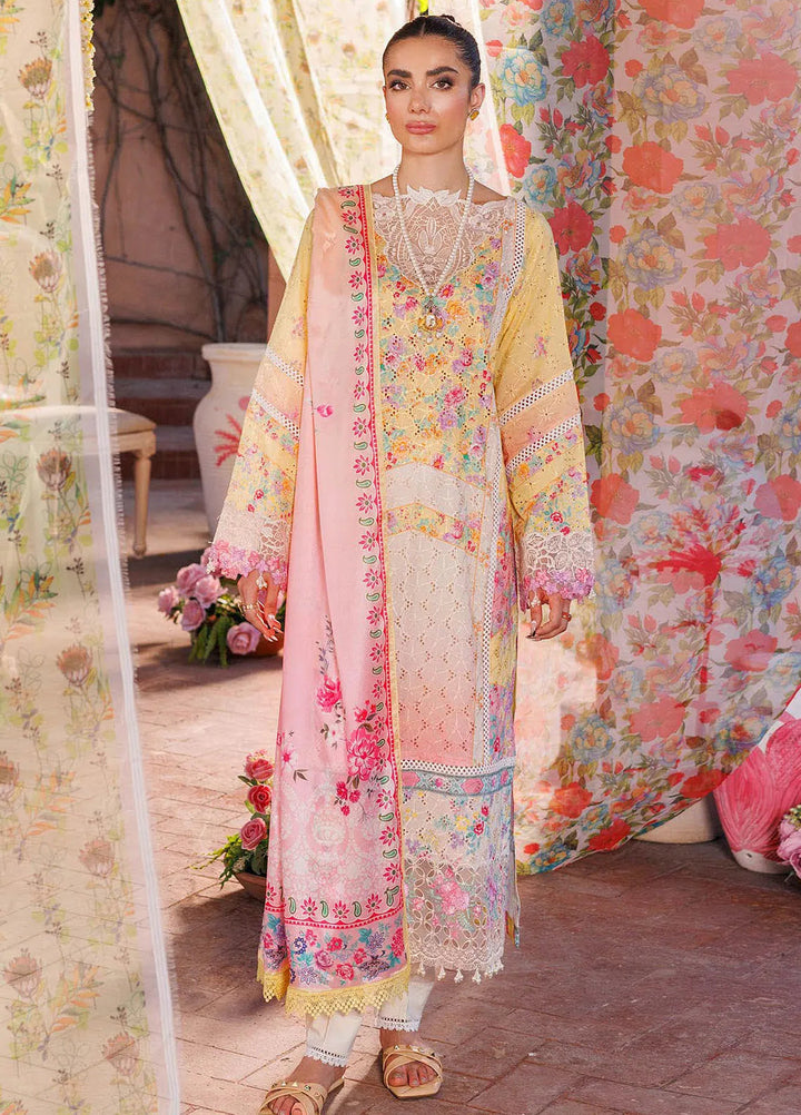 RajBari Printkari Embroidered Lawn Suit Unstitched 3 Piece RB24P 3B - Summer Collection