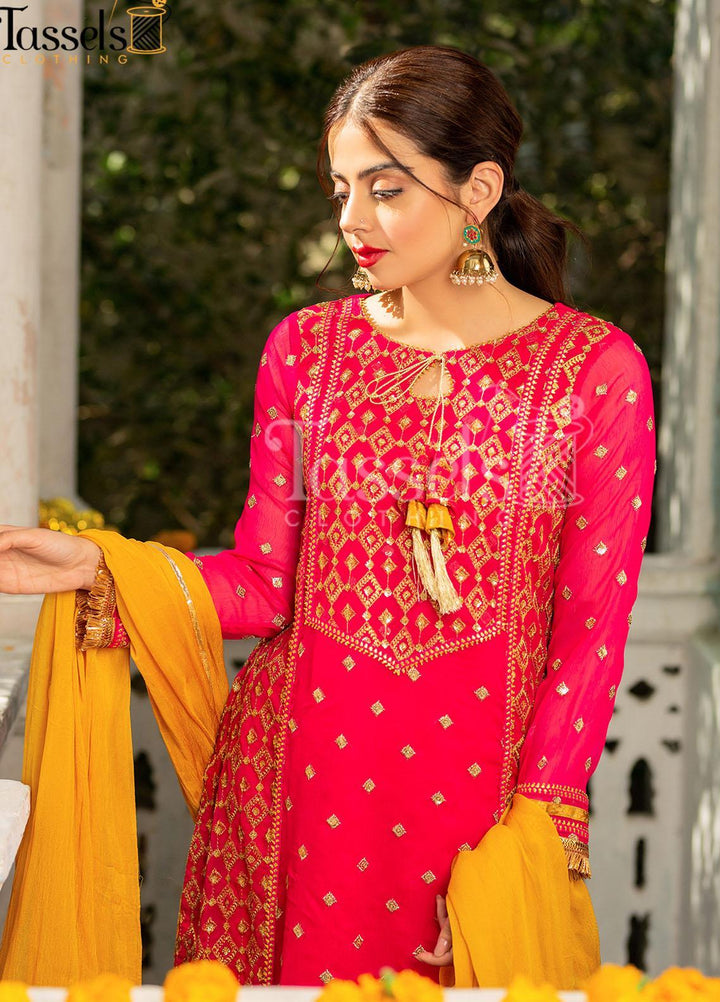 Tassels Luxury Pret  Chiffon 3 Piece ROOP