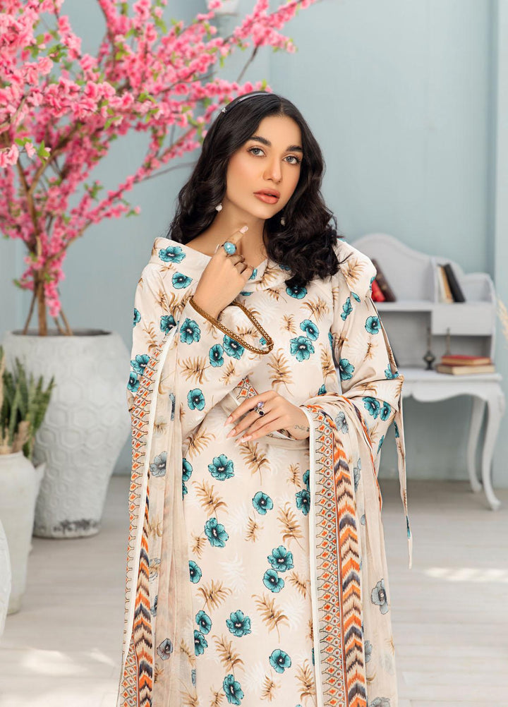Rang-e-Bahar By Humdum Printed Lawn Suits Unstitched 3 Piece HD23RB-2 D-02 - Summer Collection