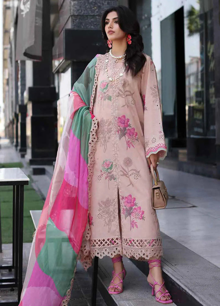 Rang-E-Bahar Embroidered Lawn Suit Unstitched 3 Piece CRZ24RB CRB4-15 - Spring Summer Collection
