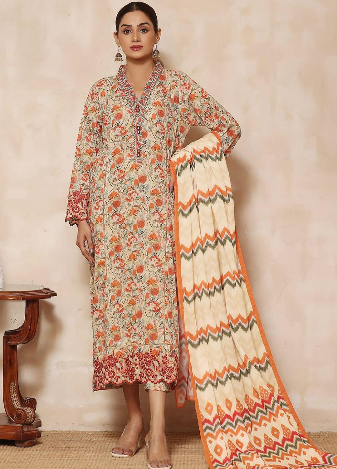 Rang-e-Hayah By Khas Embroidered Lawn Suits Unstitched 3 Piece KHS23RH KL-1927 - Summer Collection