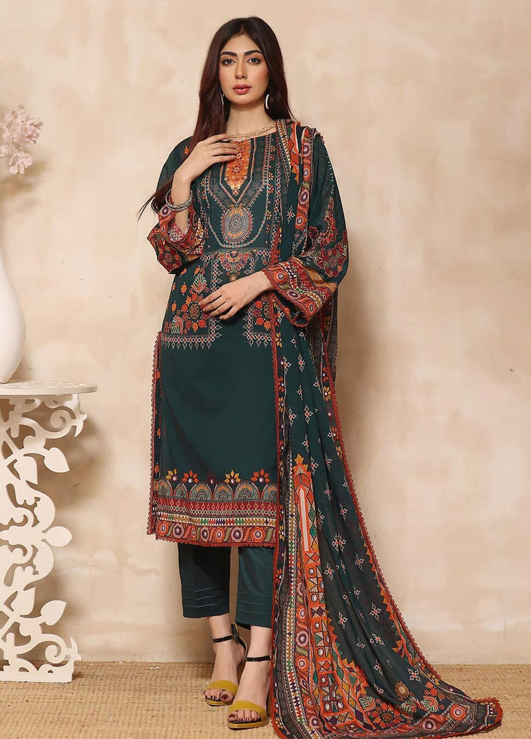 Rang-e-Hayah By Khas Embroidered Lawn Suits Unstitched 3 Piece KHS23RH KL-1929 - Summer Collection
