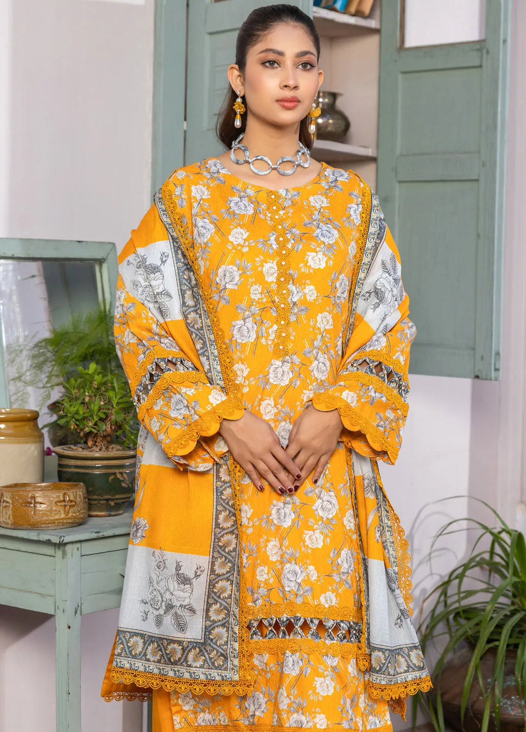 Rang E Noor By Humdum Printed Lawn Suit Unstitched 3 Piece HD24R D-04 - Summer Collection