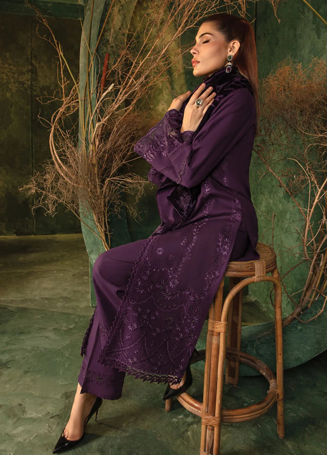 Rang Rasiya Embroidered Khaddar Suit Unstitched 3 Piece D-02 Cortado - Winter Collection