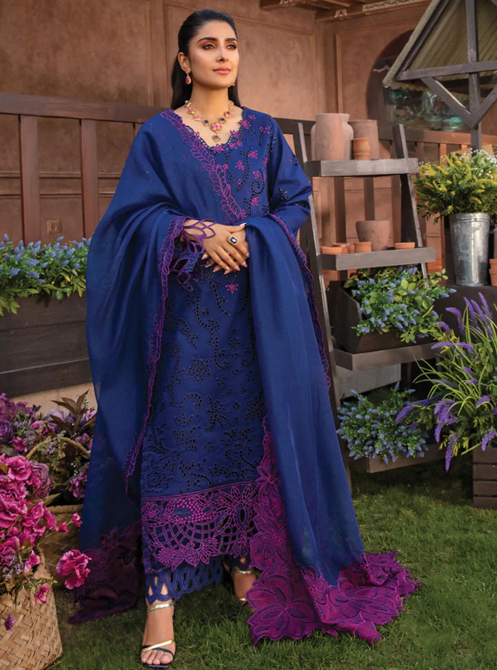 Rang Rasiya Embroidered Lawn Suits Unstitched 3 Piece RR24PE D-04 Zara - Summer Eid Collection