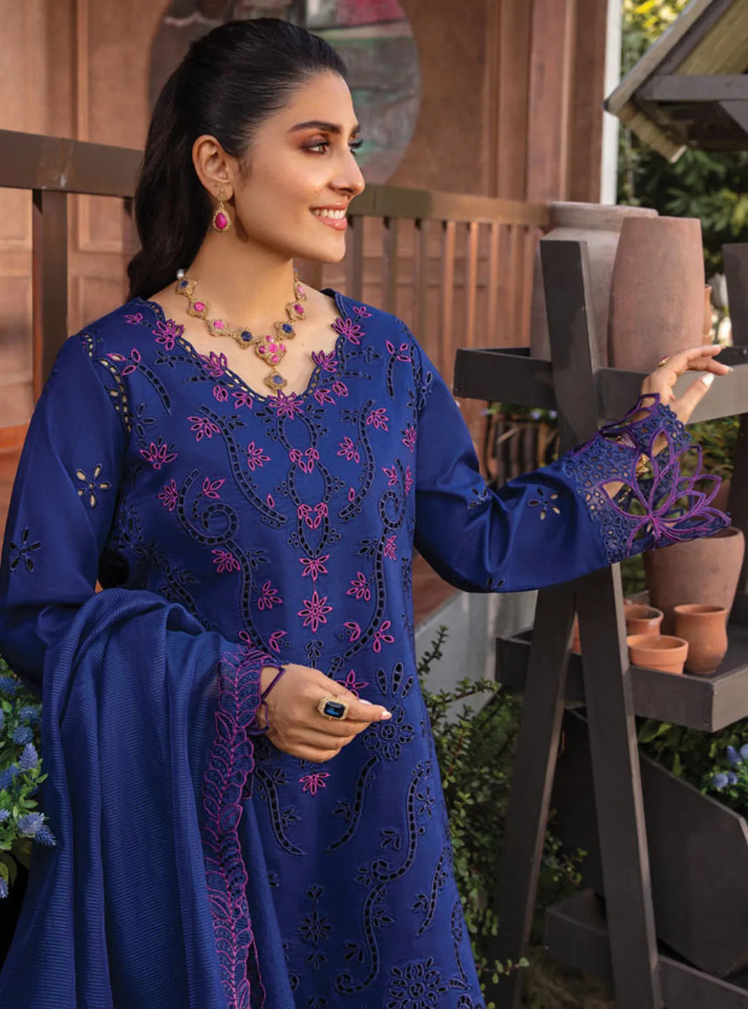 Rang Rasiya Embroidered Lawn Suits Unstitched 3 Piece RR24PE D-04 Zara - Summer Eid Collection