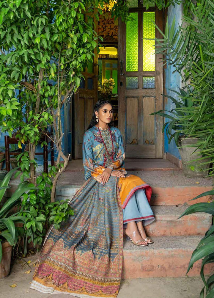 Rang Rasiya Embroidered Dobby Linen Suits Unstitched 3 Piece RR21FW D-638 VEIL - Winter Collection