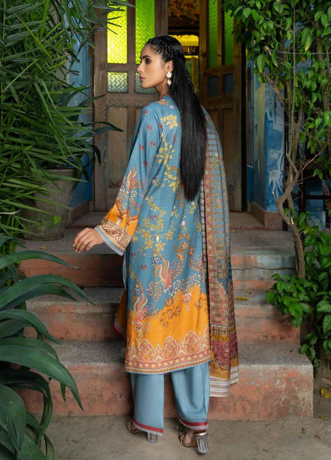 Rang Rasiya Embroidered Dobby Linen Suits Unstitched 3 Piece RR21FW D-638 VEIL - Winter Collection
