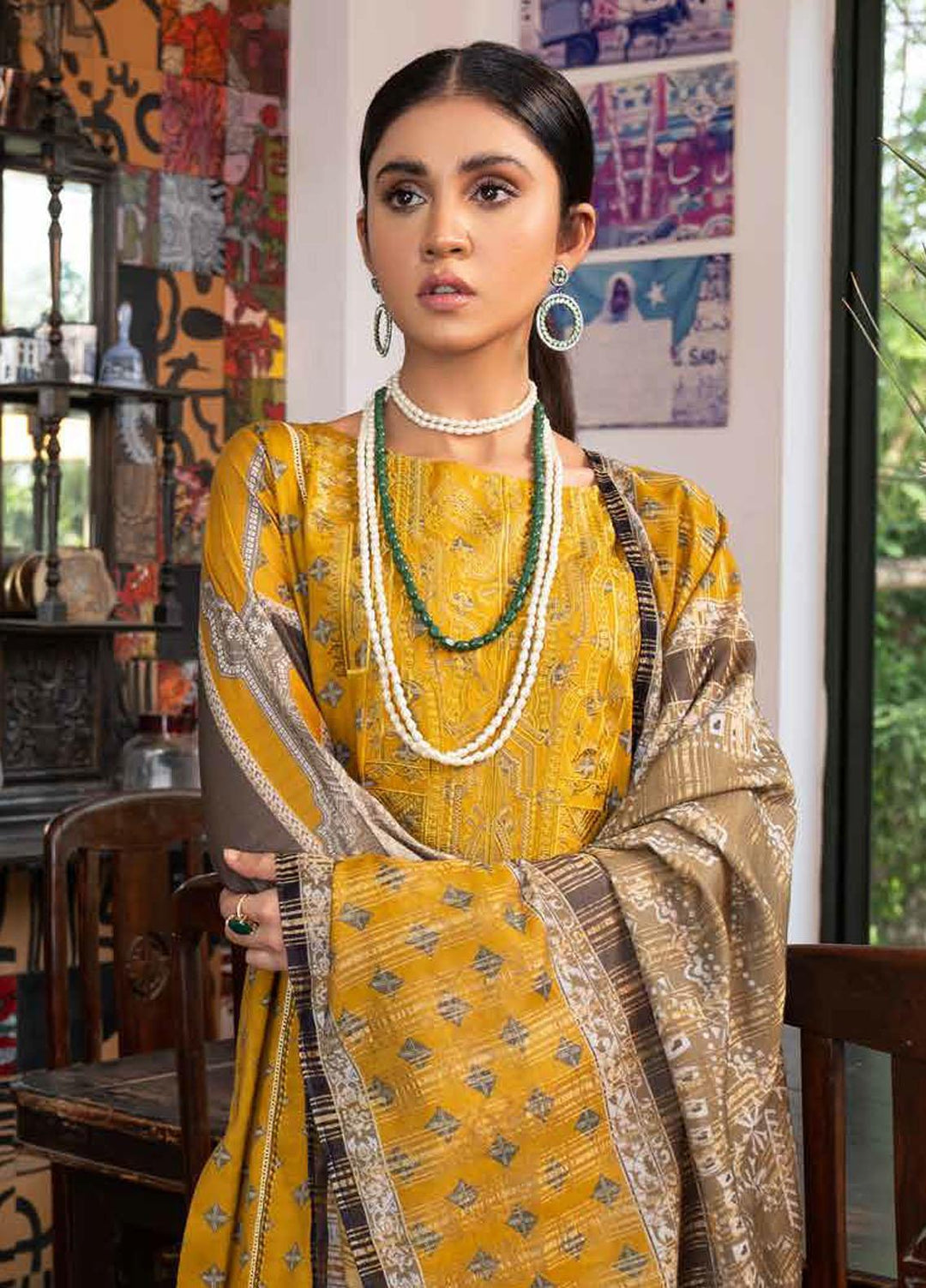 Rang Rasiya Embroidered Dobby Linen Suits Unstitched 3 Piece RR21FW D-641 CAIRO - Winter Collection